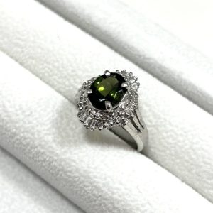 Pt900 グリーントルマリンリング